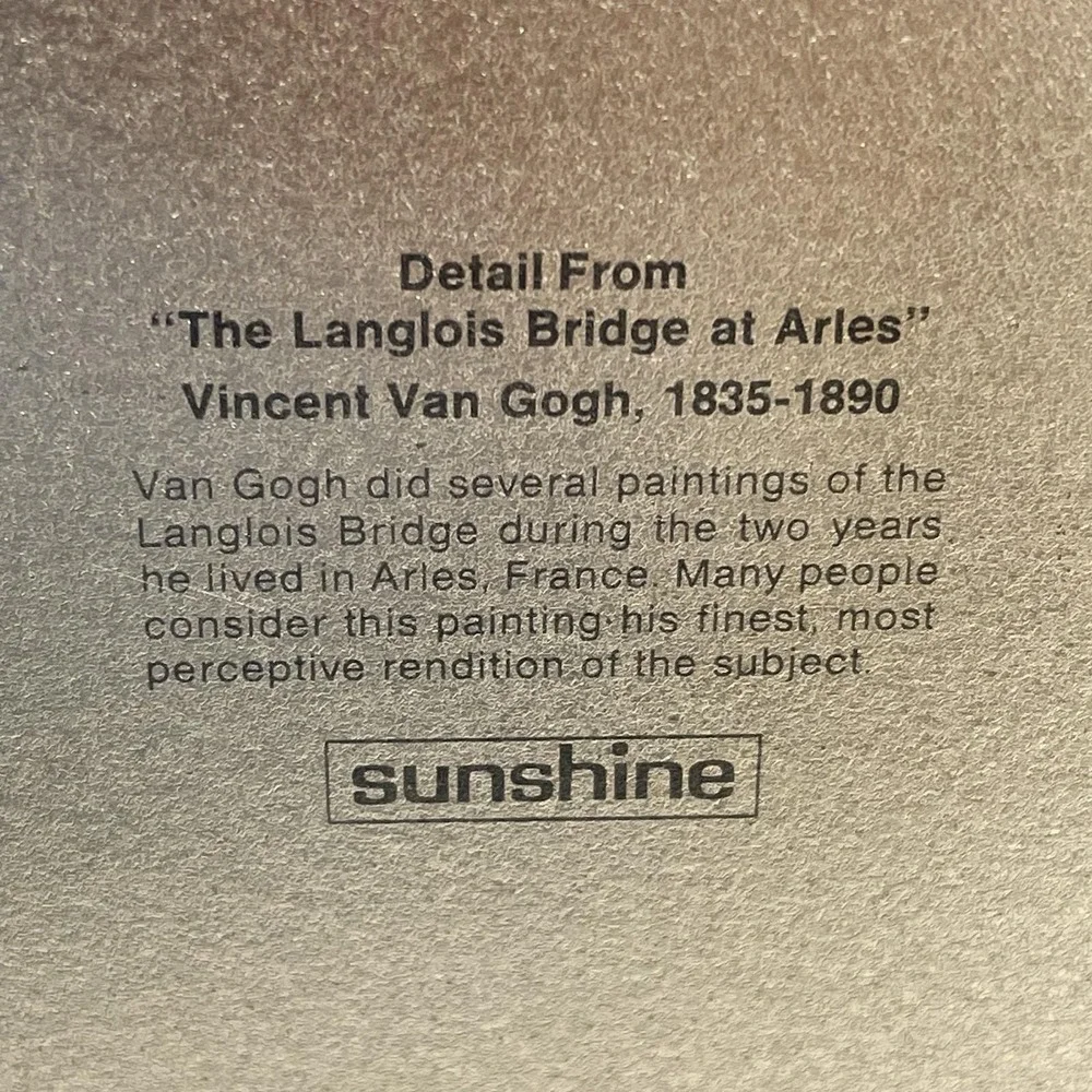 Vintage Sunshine Biscuits Tin Lid Serving Tray Set Featuring Van Gogh's Works